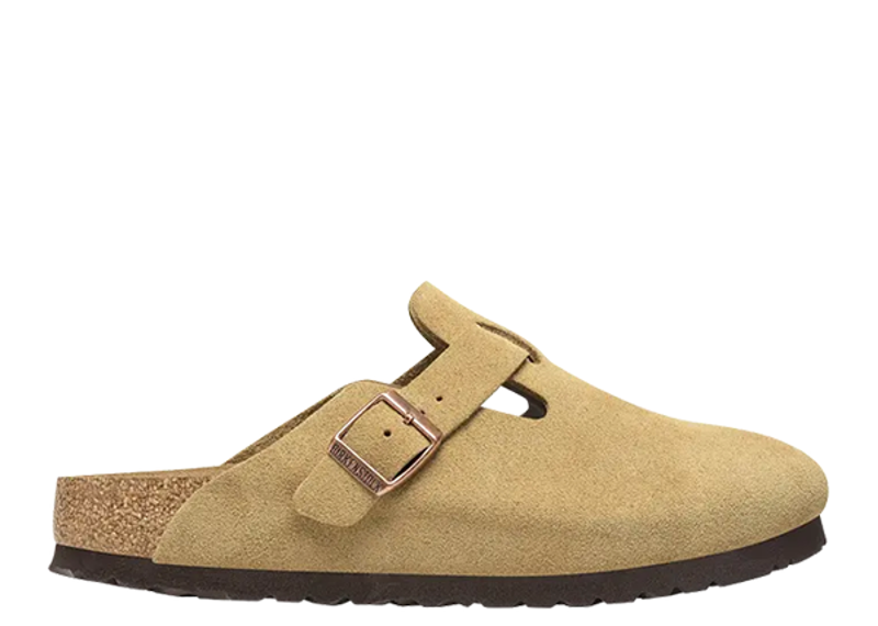 Birkenstock Boston Suede Leather Latte Cream